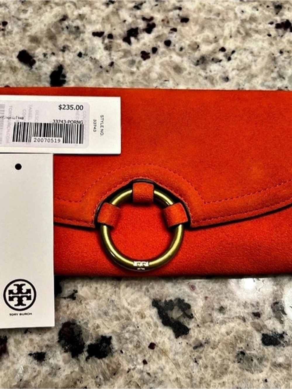 Tory Burch Pure Suede Envelope Wallet Orange